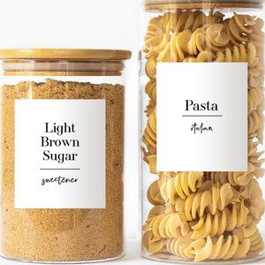 36 Labels • Silver S. Minimalist Pantry for Kitchen • Organization Pantry Labels